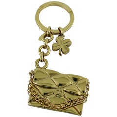 Chanel Spring 2002 Gold Toned Key Ring / Bag Charm