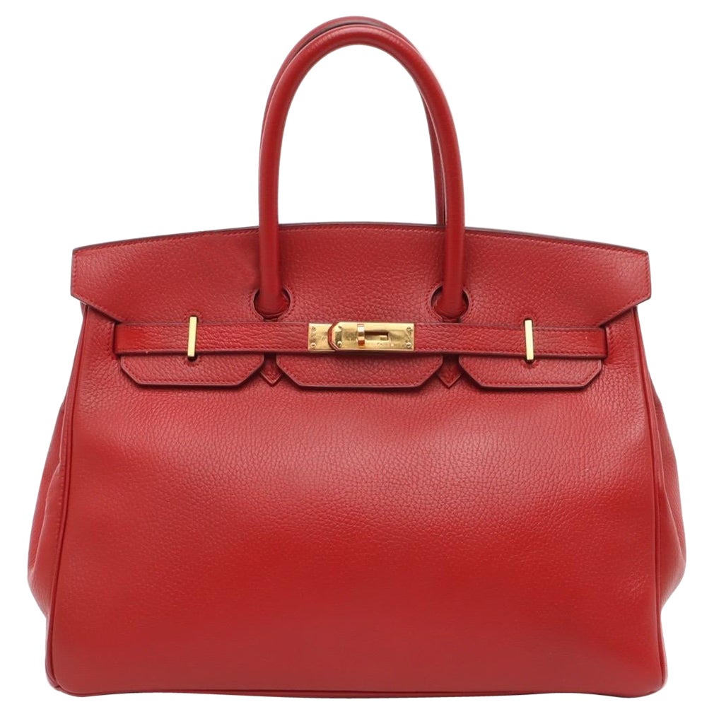 Hermes Birkin 35 Red Togo calfskin leather gold hardware 1995 en venta