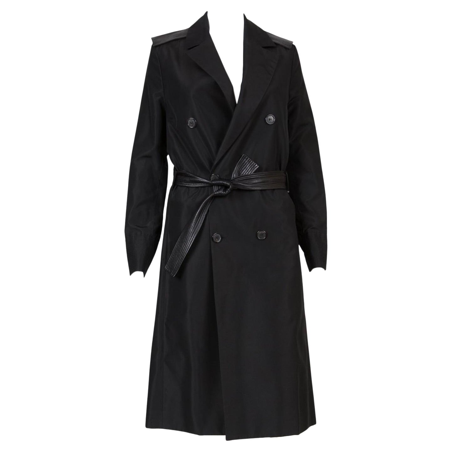 Black Silk Trench By Hedi Slimane For Dior Homme en venta