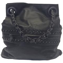 Bottega Veneta Gray Leather Studded Satchel 4