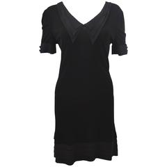 Fendi Triple Collar Silk Little Black Dress