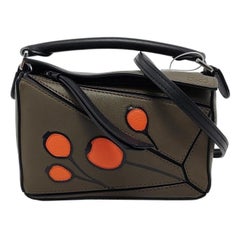 Loewe Puzzle Mini Olive Green Herbarium Calfskin Leather Crossbody Bag