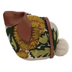 Loewe x William De Morgan Bunny Floral Embroidered Brown Yellow Multicolor Cross