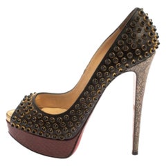 Christian Louboutin Leather, Snakeskin and Lizard Lady Cabo Beaded Pumps Size 37