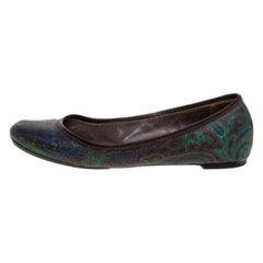 Etro Paisley Printed Coated Canvas And Leather Trim Ballet Flats Size 38