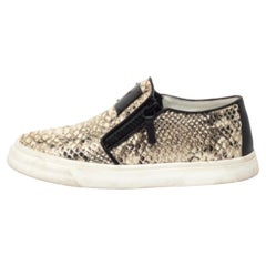 Giuseppe Zanotti Python Embossed Leather Devon Slip On Sneakers Size 40