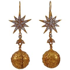 Askew London Star and Ball Drop Gilt CZ Earrings 11