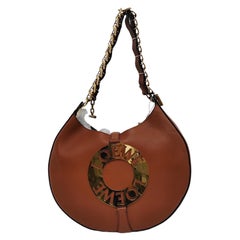 Loewe Joyce Tan Brown Leather Metal Embellished Shoulder Bag