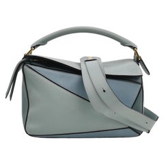 Loewe Puzzle Small Multicolor Blue Calfskin Leather Bag