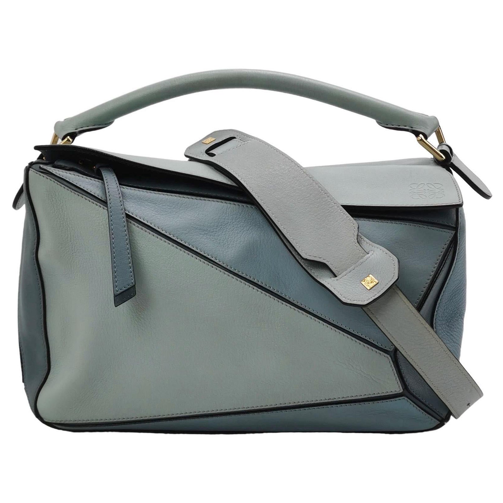 Loewe Puzzle Medium Multicolor Blue Calfskin Leather Crossbody Bag in vendita