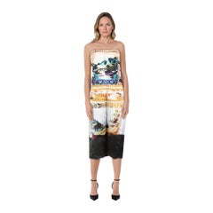 Mary Katrantzou Abstract Print Silk Strapless Dress Size M