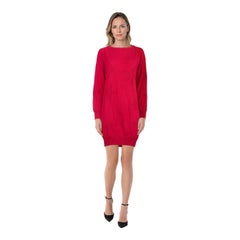 Moschino Red Wool Star Jumper Dress Size M