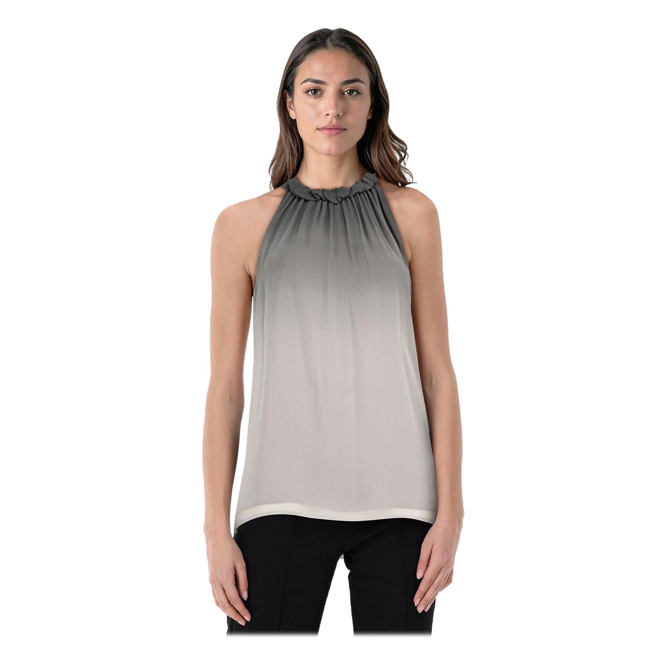 Vince Grey Ombré Silk Top Size M For Sale