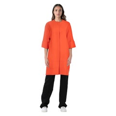 Victoria Beckham Orange Wool Single Breasted Coat Size S