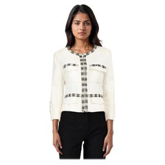 Chanel Spring 2003 Ecru Embroidered Blazer Size M