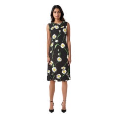 Dolce & Gabbana Black Daisy Print Midi Dress Size M
