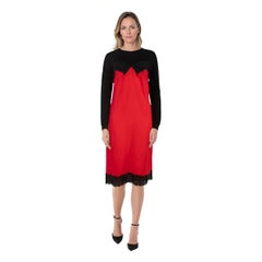 Altuzarra Red & Black Lace Detail Dress Size XL