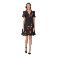 Valentino Garavani Wool Floral Knee Length Dress Size S