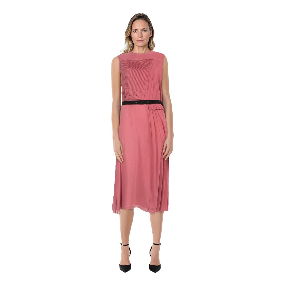 Victoria Beckham Victoria Victoria Beckham Pink Pleated Panel Dress Size L For Sale