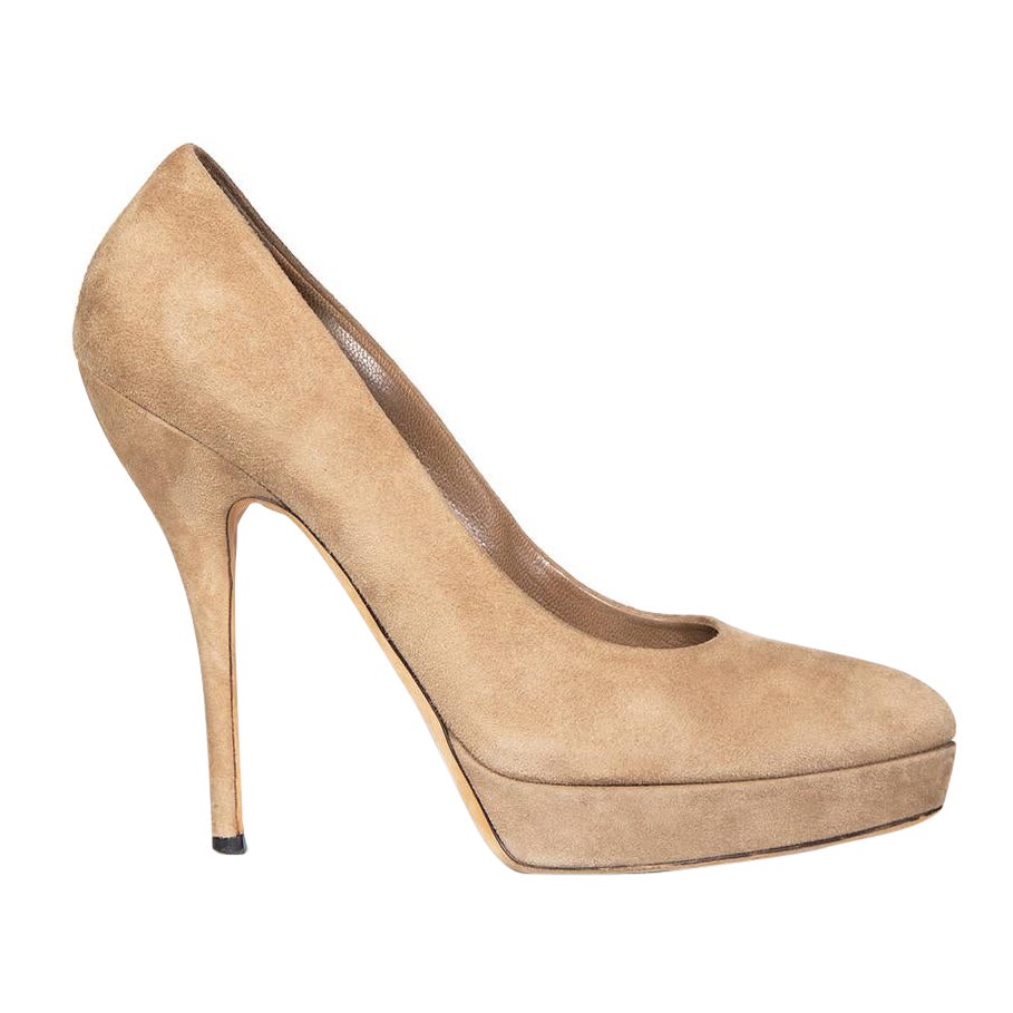 Gucci escarpins en daim à plateforme marron Taille IT 38.5 en vente