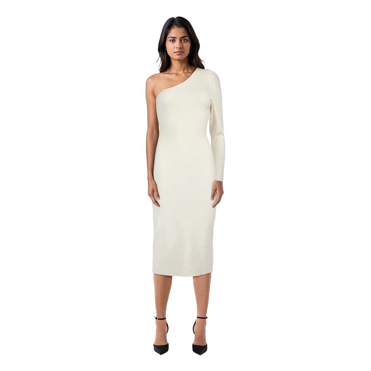 Stella McCartney Weißes einärmeliges Midikleid Größe XS im Angebot