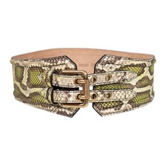 Burberry Green Snakeskin Wide Belt