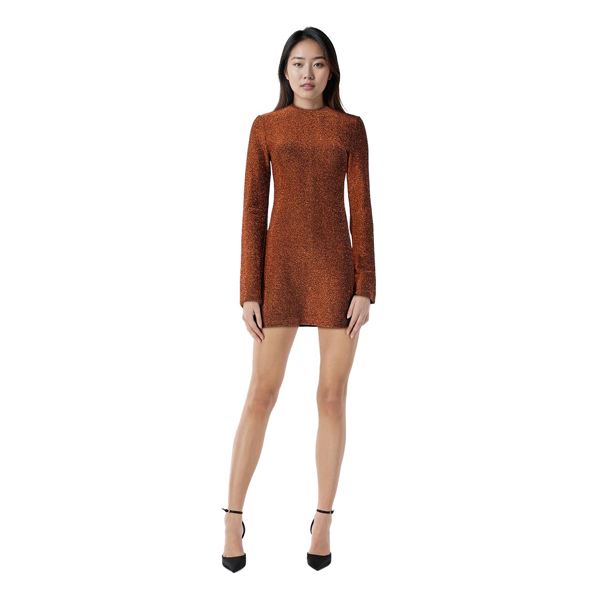 Johanna Ortiz - Robe à manches longues orange métallisé, taille XS