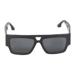 Victoria Beckham Black Square Logo Tinted Sunglasses