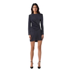 Stella McCartney Navy Long Sleeve Ruched Dress Size M