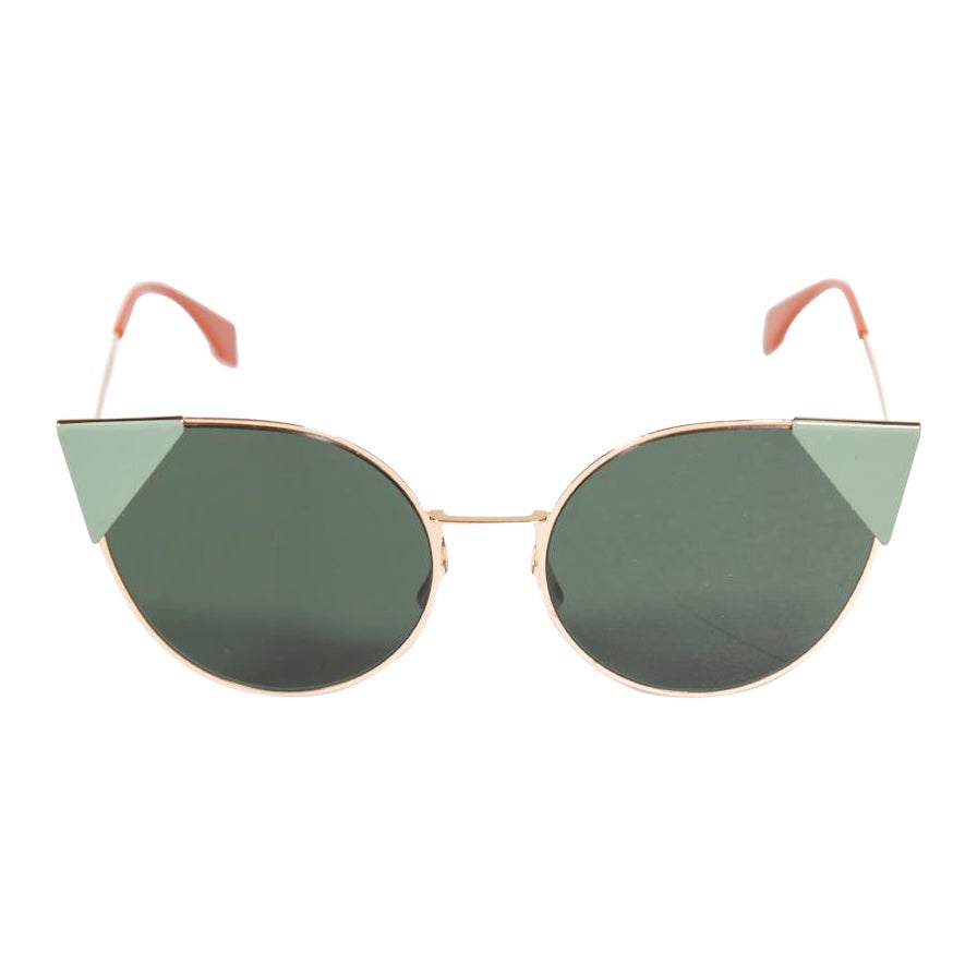 Gafas de sol tintadas Fendi Green Cat Eye en venta