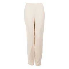 Ralph Lauren Beige Silk Slim Trousers Size L