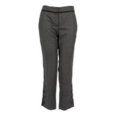 Prada Grey Tape Detail Buttoned Cuff Trousers Size S