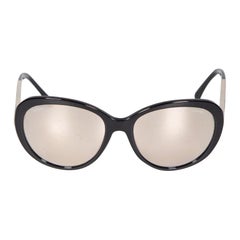 Chanel Black Round Mirror Lenses Sunglasses