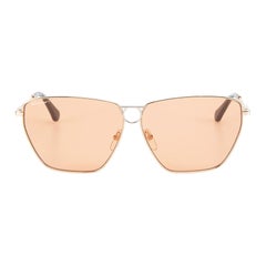Salvatore Ferragamo Gold & Orange Square Sunglasses