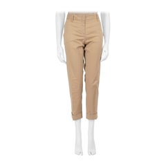 Prada Beige Slim Fit Folded Cuff Trousers Size L