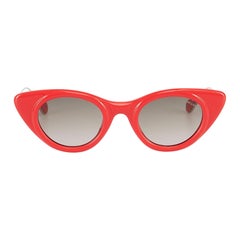 Moncler Red Cat Eye Frame Tinted Sunglasses