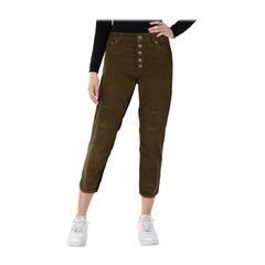 Dondup Green Koons Cropped Trousers Size M