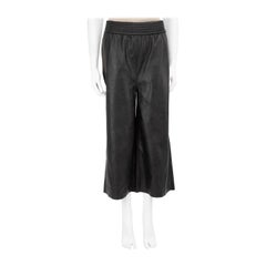 Stella McCartney Black Vegan Leather Crop Trousers Size XXS