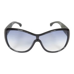 Chanel Black Shield Gradient Lenses Sunglasses