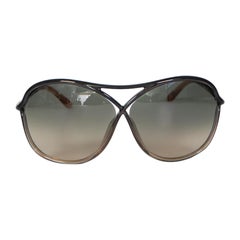 Tom Ford Brown Round Frame Gradient Sunglasses