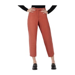 Isabel Marant Brick Red Tapered Crop Trousers Size XL