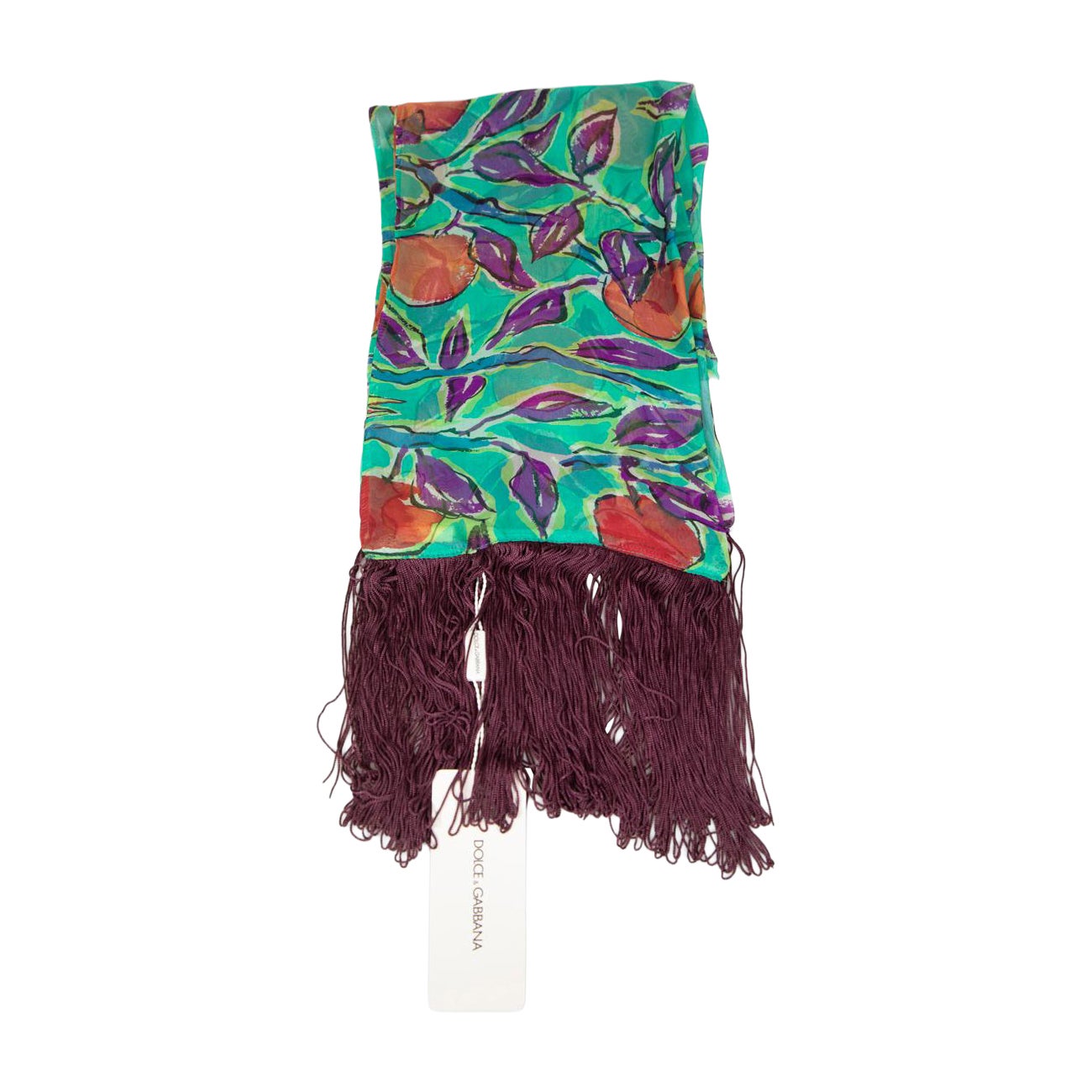 Dolce & Gabbana Silk Fruit Print Scarf For Sale