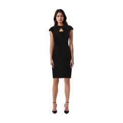 Elie Saab Black Twist Detail Bodycon Dress Size M