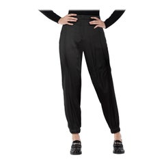 Escada Black Silk Tapered Trousers Size M