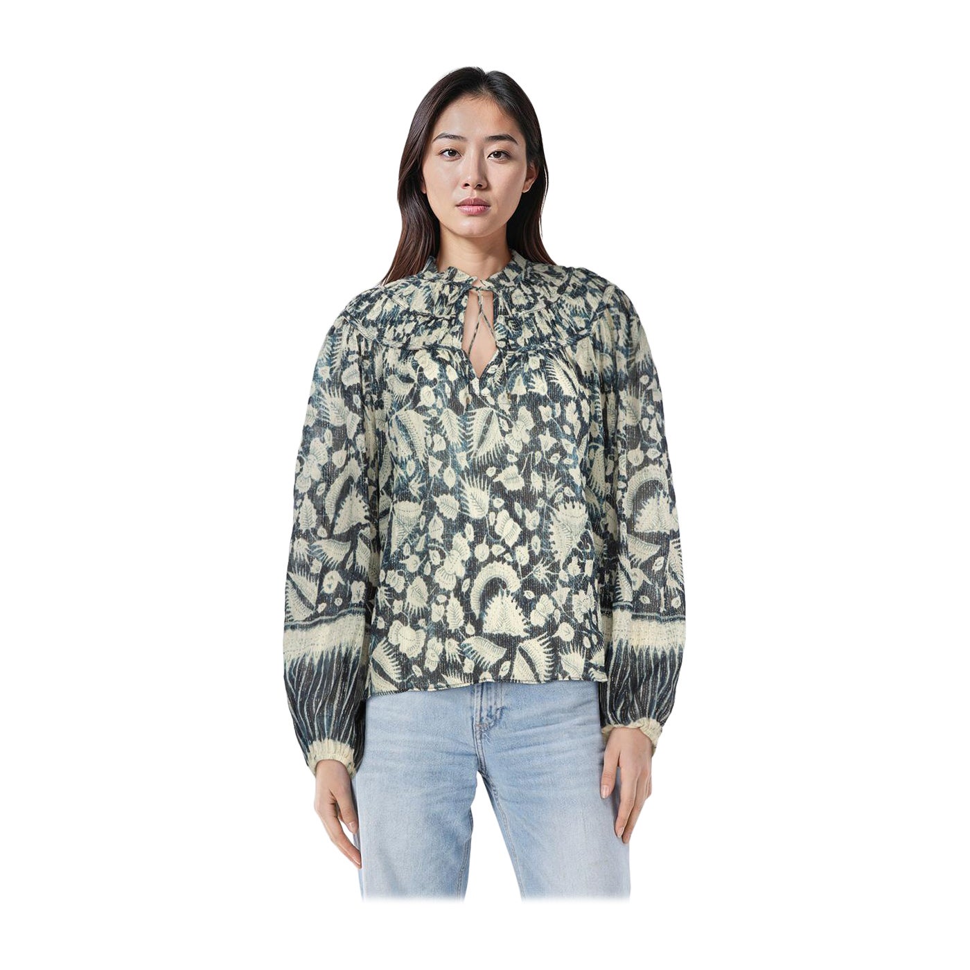 Ulla Johnson Silk Abstract Patterned Blouse Size S For Sale