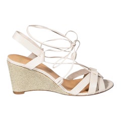 Bally Grey Leather Strappy Wedges Size IT 40