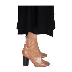Isabel Marant Brown Heeled Ankle Leather Boots Size IT 37