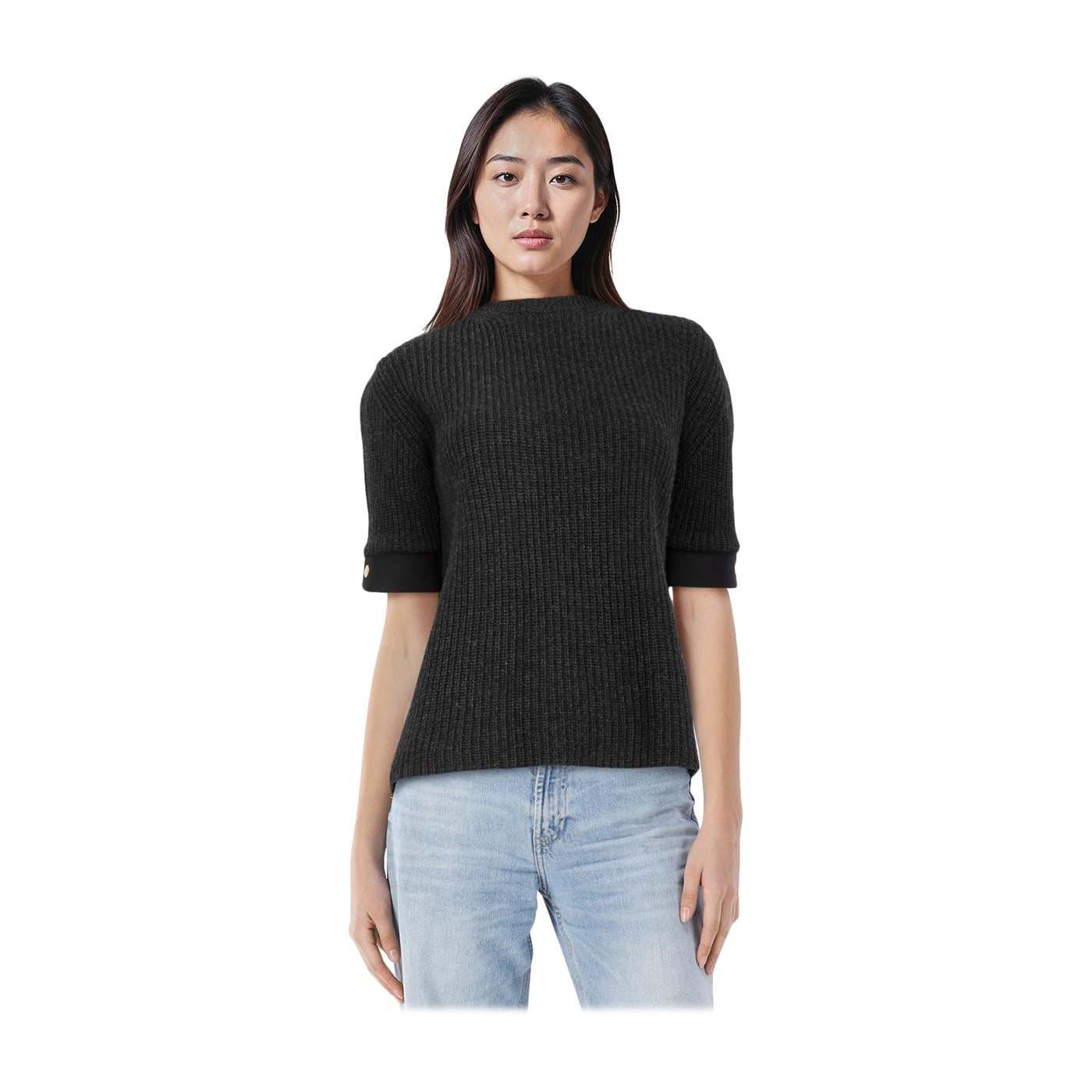 Marni Grey Wool Knit Short Sleeve Top Size XS For Sale