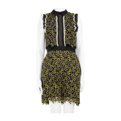 Self-Portrait Green Floral Lace Dress Size M