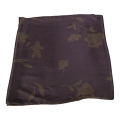 Giorgio Armani Brown Floral Print Silk Scarf